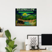 Bearwallow Apple Crate LabelHood River Poster (Thuiskantoor)