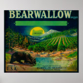 Bearwallow Apple Crate LabelHood River Poster (Voorkant)