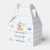 Beary 1e verjaardag beer blauwe ballon bedankdoosjes (Voorkant Zijde)