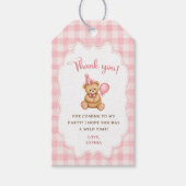 Beary 1e verjaardag beer roze ballon cadeaulabel (Voorkant)