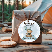 Beary 1e verjaardag favor tags