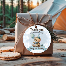 Beary 1e verjaardag favor tags bedankjes labels