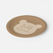 Beary 1e verjaardagsfeestje papieren bordje (Gekanteld)