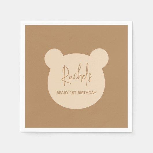 Beary 1e verjaardagsfeestje servet (Voorkant)