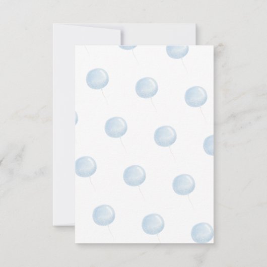 Beary 1st Birthday Beer Blue Balloon Bedankkaart (Achterkant)