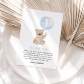 Beary 1st Birthday Beer Blue Balloon Bedankkaart