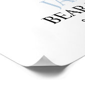 Beary 1st Birthday Beer Blue Balloon Welkomstteken Poster (Hoek)