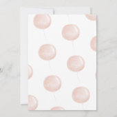 Beary 1st Birthday Beer Pink Ballonuitnodiging Kaart (Achterkant)