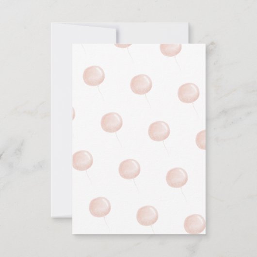 Beary 1st Birthday Beer Roze Ballon Bedankkaart (Achterkant)