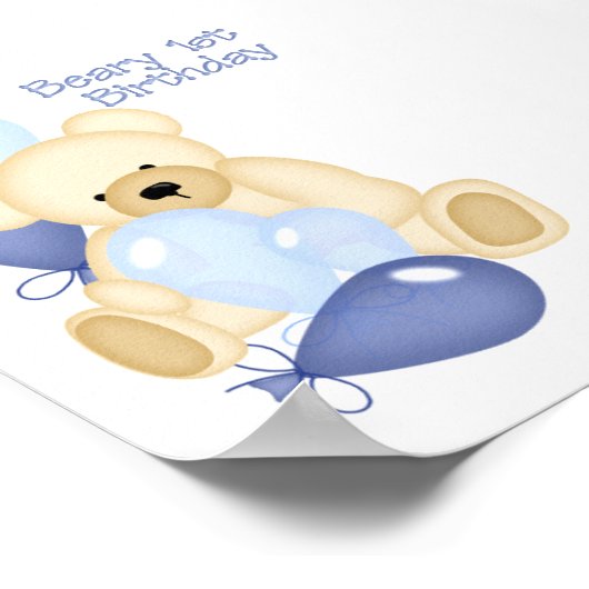 Beary 1st BIrthday (BOY) Poster (Hoek)