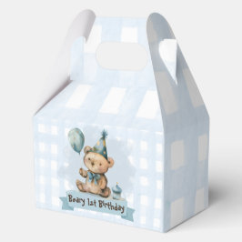 Beary 1st Birthday Favor/Candy Box Bedankdoosjes