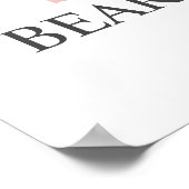 Beary 1st Birthday roze Beer Welkomstteken Poster (Hoek)