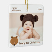 Beary 1st Foto Baby eerste kerstdag Keramisch Ornament (Rechts)