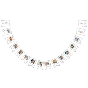 Beary 1st Verjaardag Blauw 12 Maanden Milestone Fo Vlaggetjes