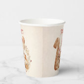 Beary 1st Verjaardag Schattige Baby Beer Roze Papi Papieren Bekers (Rechts)