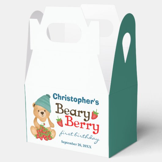 Beary Berry eerste verjaardag Schattige Kind aardb Bedankdoosjes (Geopend)