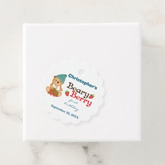Beary Berry eerste verjaardag Schattige Kind aardb Bedankjes Labels (In situ)