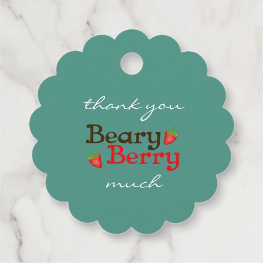 Beary Berry eerste verjaardag Schattige Kind aardb Bedankjes Labels (Achterkant)