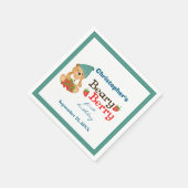 Beary Berry eerste verjaardag Teddy Bear aardbeien Servet (Hoek)
