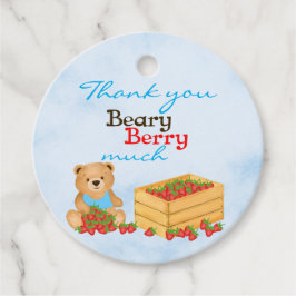 Beary Berry Schattige Blue Boy Strawberry Cub Verj Bedankjes Labels
