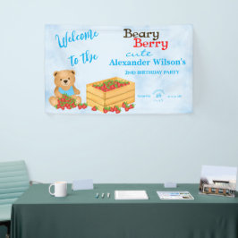 Beary Berry Schattige Blue Strawberry Cub Welkom Spandoek