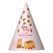 Beary Berry Sweet Pink Beer Aardbeien Verjaardag Feesthoedjes (Voorkant)