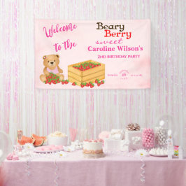 Beary Berry Sweet Pink Red Strawberry Cub Welkom Spandoek