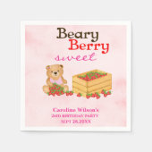 Beary Berry Sweet Strawberry Cub Girl Party Servet (Voorkant)