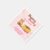 Beary Berry Sweet Strawberry Cub Girl Party Servet (Hoek)