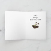 Beary Best Friend met Cute Waterverf Panda Kaart (Binnen)