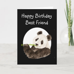 Beary Best Friend met Cute Waterverf Panda Kaart