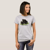 Beary Best Mam, Waterverf Black Beer Family T-shirt (Voorkant volledig)