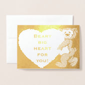 Beary Big Heart voor je Beer Valentijnsdag Folie Kaarten (Voorkant met envelop)
