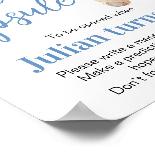 Beary Birthday Beer Blue Balloon Time Capsule Poster (Hoek)