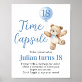 Beary Birthday Beer Blue Balloon Time Capsule Poster (Voorkant)