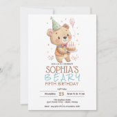 Beary-birthday with tedy bear kaart (Voorkant)