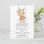 Beary-birthday with tedy bear kaart (Staand voorkant)