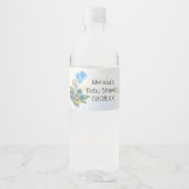 Beary boho regenboog beer blauw ballon custom waterfles etiket (Voorkant)