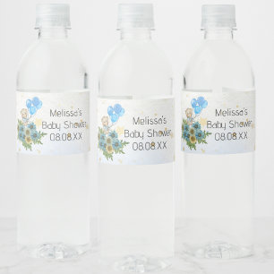 Beary boho regenboog beer blauw ballon custom waterfles etiket