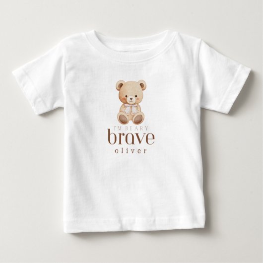 beary brave childhood cancer sick kids custom name (Voorkant)