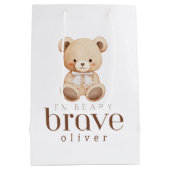 beary brave childhood cancer sick kids custom name medium cadeauzakje (Achterkant)