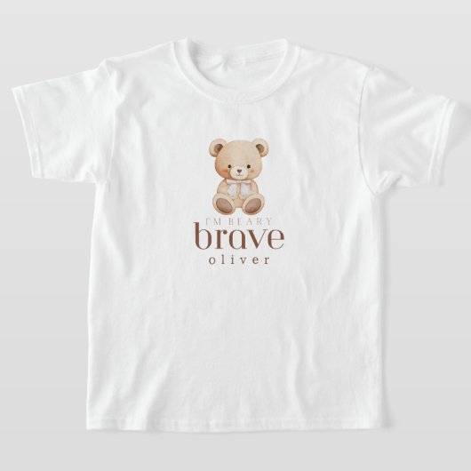 beary brave childhood cancer sick kids custom name t-shirt (Laagn)