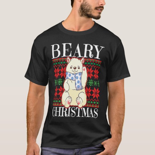 Beary Christmas Christmas Polar Bear Ugly Sweater  T-shirt (Voorkant)