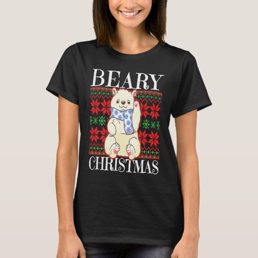 Beary Christmas Christmas Polar Bear Ugly Sweater  T-shirt (Voorkant)