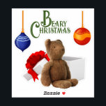 Beary Christmas Custom-Cut Vinyl Stickers<br><div class="desc">Deze lieve set van stickers is een vakantie traktatie voor elk kind of kind in hart en nieren. De aanbevolen sticker is een bruine teddybeer die buiten een geschenkdoos zit. Voor een accent zijn er twee kleurrijke ornamenten en een spandoek waarop Beary Christmas staat.</div>