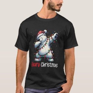Beary Christmas Dabbing Polar Beer Santa Hat Xmas T-shirt