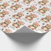 Beary Christmas gepersonaliseerd inpakpapier | Sch (Hoek)
