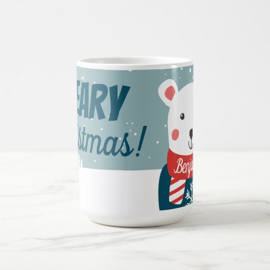 Beary Christmas met cartoon witte polaire beer mok (Center)