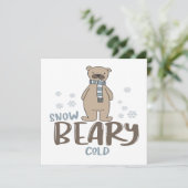Beary Cold Bear Kerstmis Kaart (Staand voorkant)