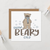Beary Cold Bear Kerstmis Kaart (Voorkant / Achterkant in situ)